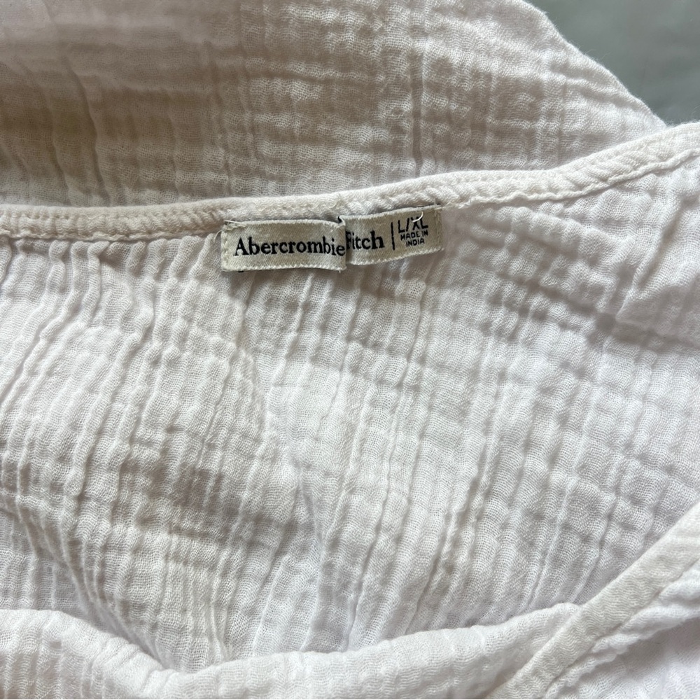 Abercrombie & Fitch One Shoulder White Beach Cover Up Size L/XL Summer Vacay - Picture 7 of 9